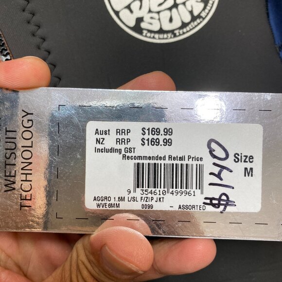 Rip Curl Wetsuit Top Mens M Blue Aggrolite E5 Neoprene Jacket - Picture 7 of 11